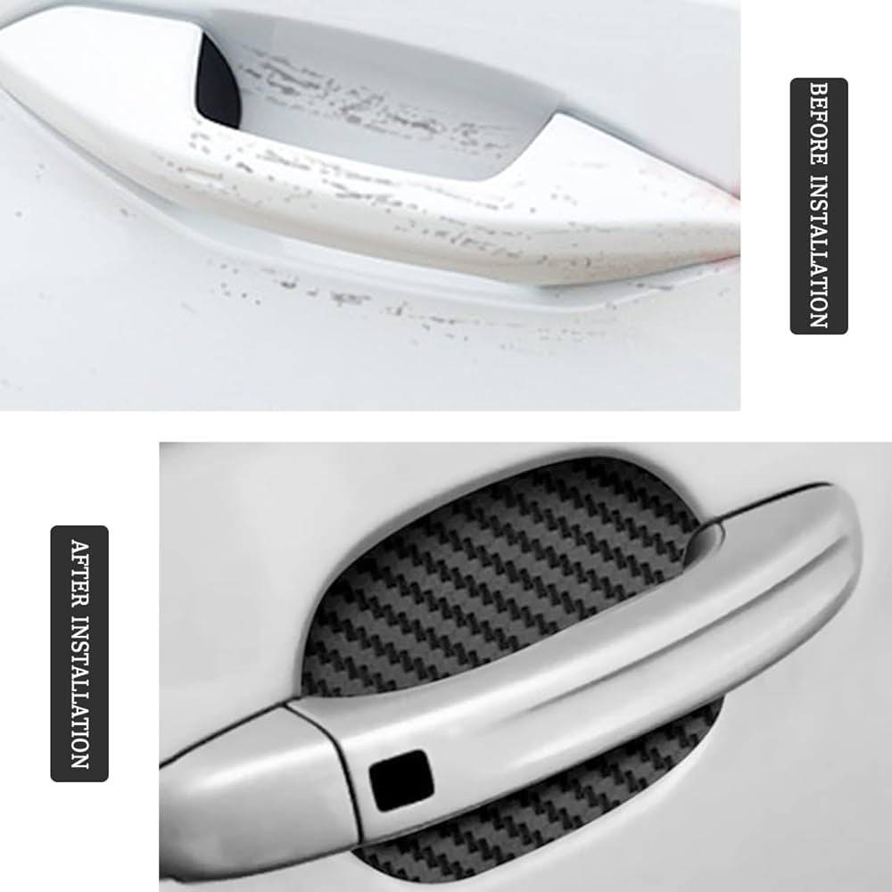 Blilo 4PCS Carbon Fiber Anti-Scratches Door Handle Sticker
